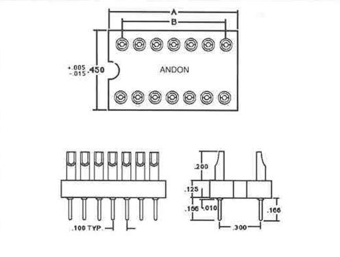 ANDON 200'C封閉式框架組件適配器插座